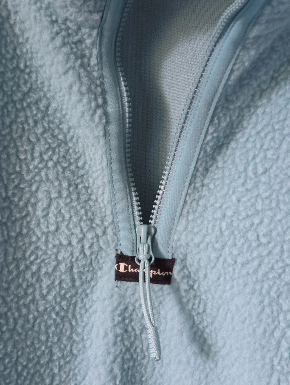 Champion Light Blue Quarter-Zip Micro Fleece Pullover